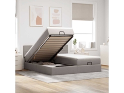 Syfax™ Estructura De Cama Otomana Colchones Tela Gris Pardo 160x200cm
