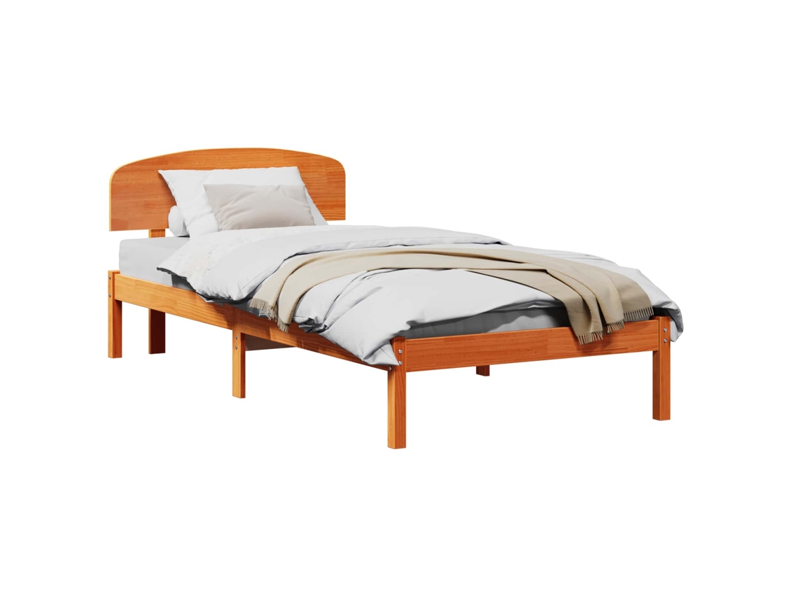 Maison Exclusive - Estructura De Cama Con Cabecera Marrón Cera 100 X 200 Cm
