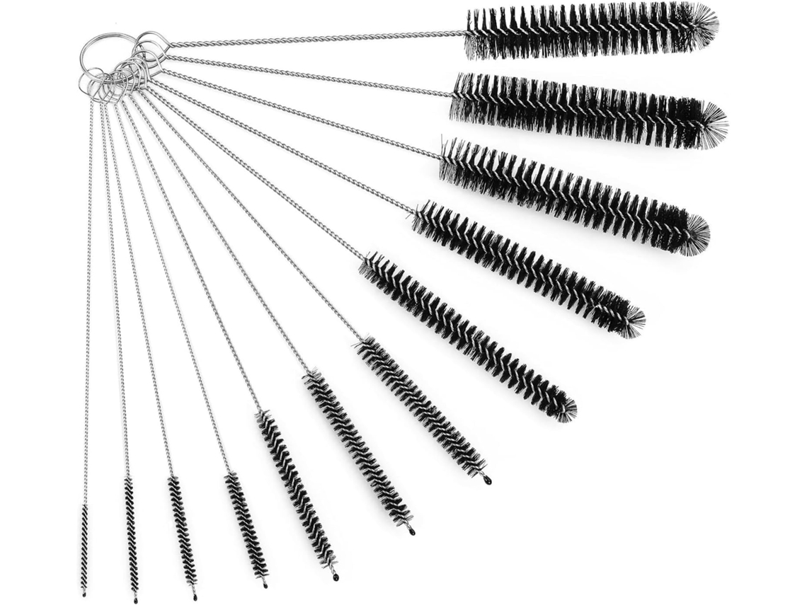 Conjunto De 12 Escovas De Limpeza Com Cerdas De Náilon (pretas)