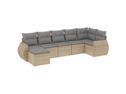 Maison Exclusive - Set Sofás De Jardín 7 Piezas Y Cojines Ratán Sintético Beige