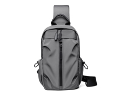 (Gris) Bolso bandolera multifuncional informal, unisex, bolso de hombro, gran capacidad