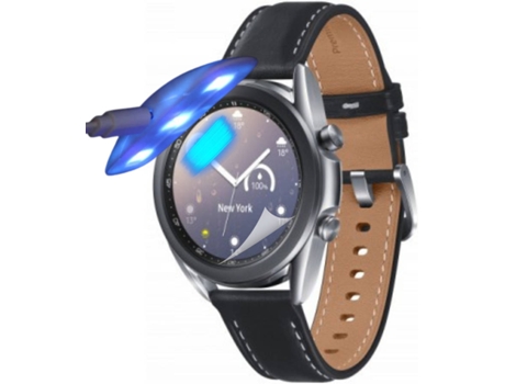 Kit de 4 Protectores de Pantalla Hidrogel para Samsung Galaxy Watch3 45mm Flexshield con Lámpara UV