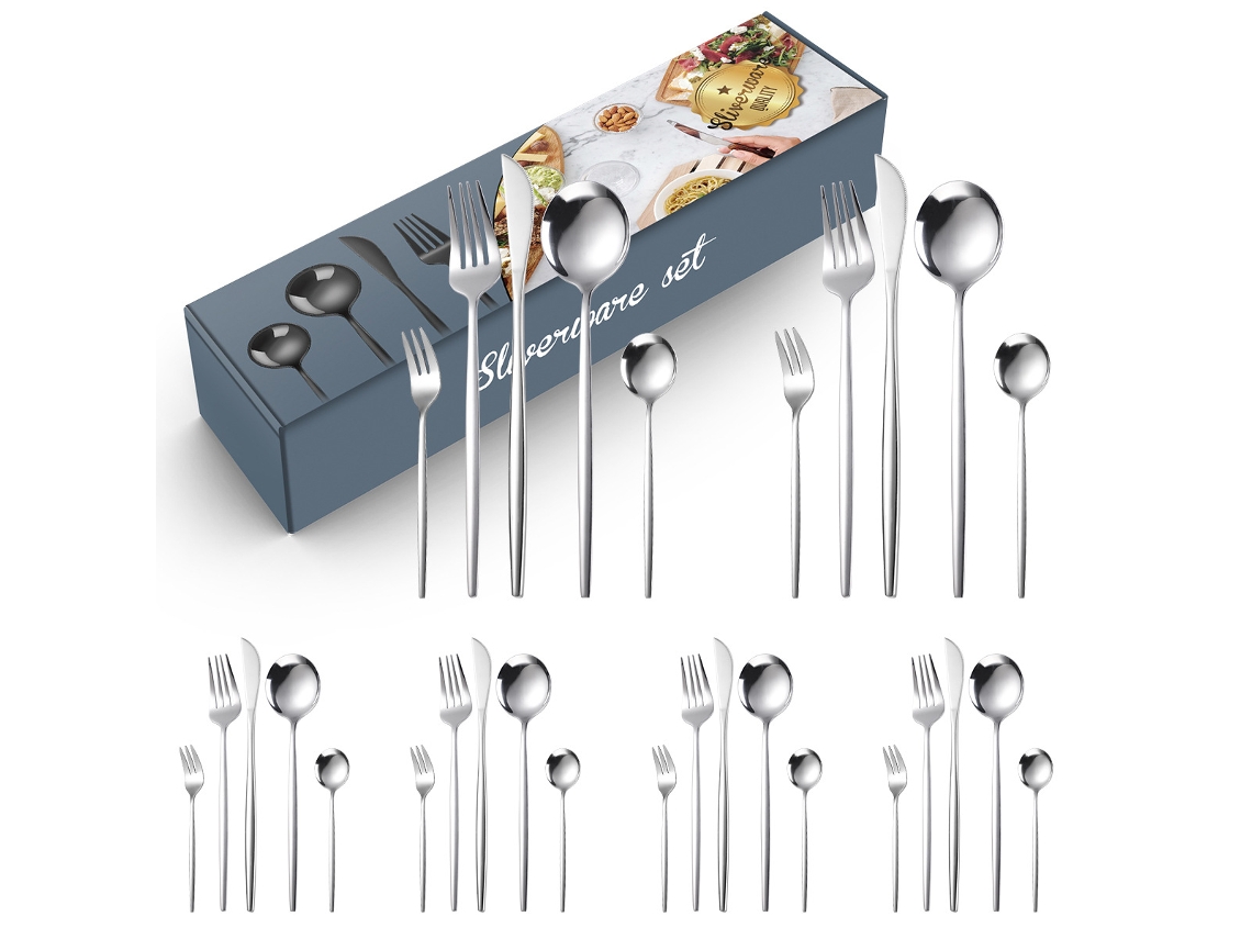 Conjunto de Talheres de Aço Inoxidável 30 Peças GERTIZ