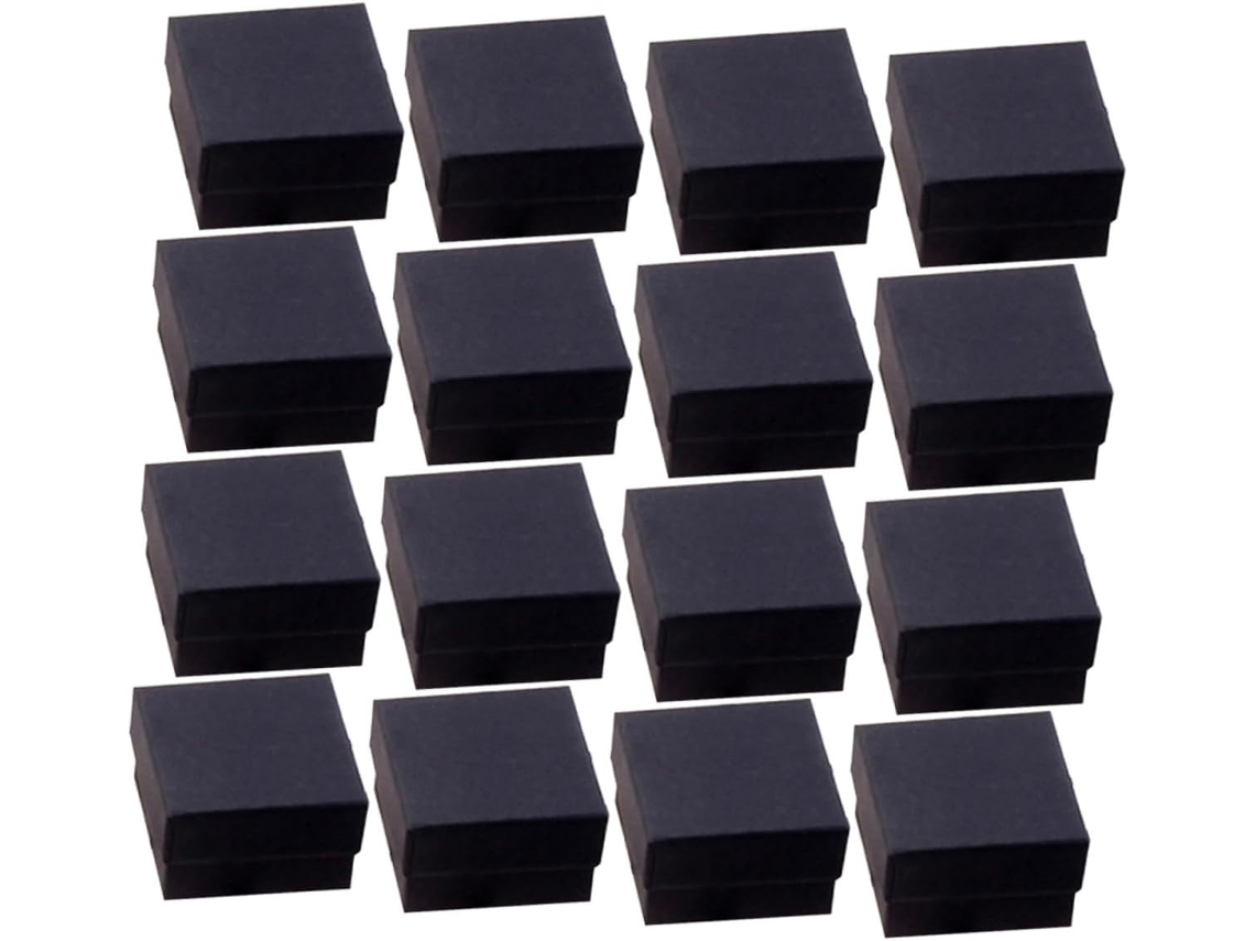 Cajas De Joyería De Papel Kraft De 96 Piezas, Negras Con Inserciones De Espuma Gruesa Para Almacenamiento.