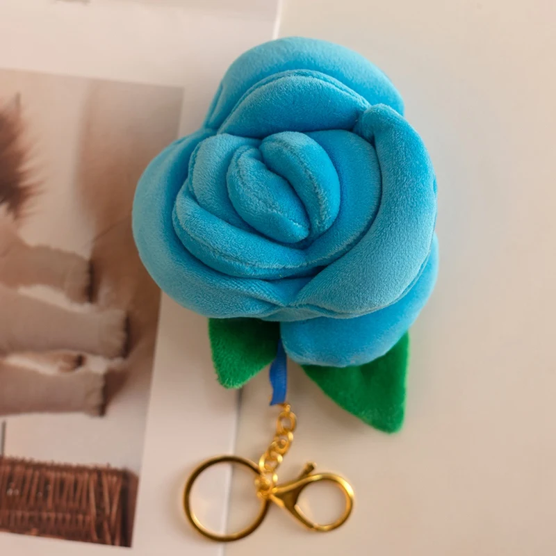 Mini peluche de 8 cm con rosas de colores MDUG (azul, 8 cm)