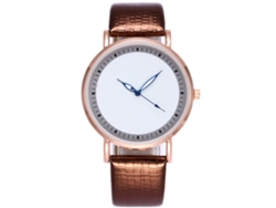 Reloj De Pareja Ultradelgado Luminoso De Cuero Pu Y Aleación De Quartzo (café)