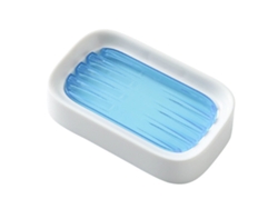 Jabonera Con Desagüe, Bandeja De Dos Niveles, Para Baño, Plástico Abs, Azul.