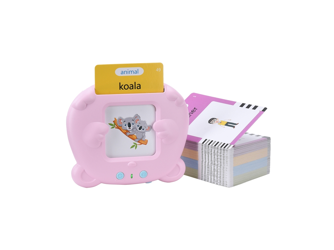 2026-lector De Tarjetas Inteligente Con 224 Contenidos En Inglés Máquina De Aprendizaje De Palabras Para Bebés Educación Temprana Rosa