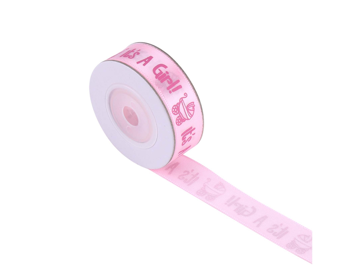 Cinta Rosa De 10 Yardas Con La Inscripción "es Una Niña" Para Decoración De Baby Shower O Bautizo.