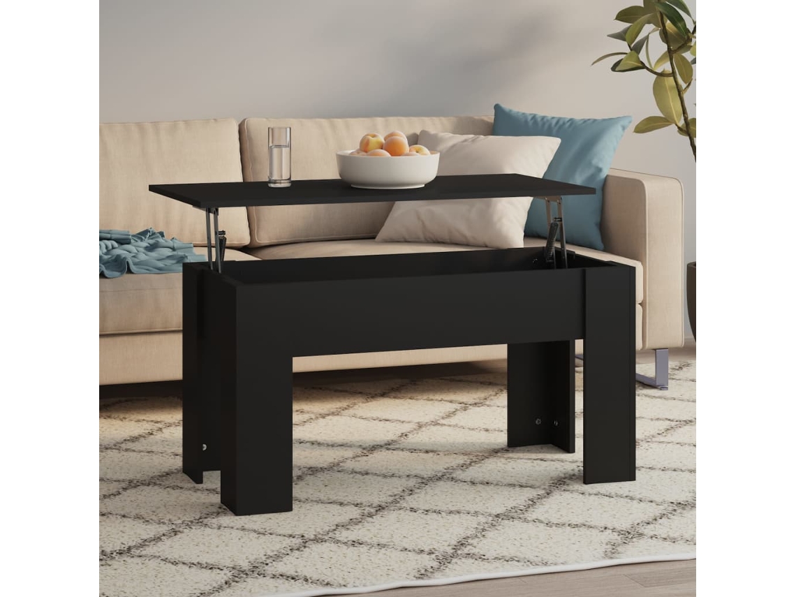 Mesa de Centro Apoyo 101X49X52 cm Madera Procesada Negro