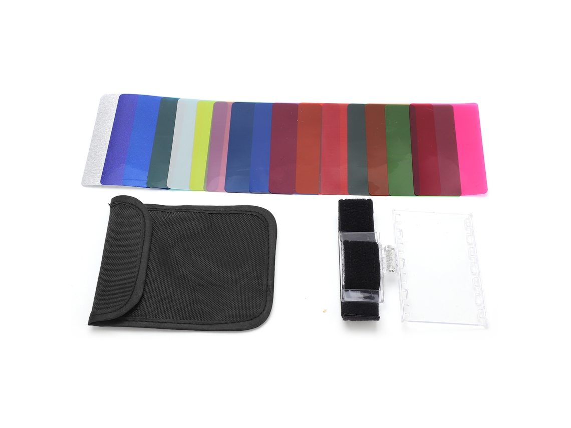 NEVEANCE Kit de Filtros de Gelatina para Cámara 18 Piezas Hojas de Plástico Coloridas para Corrección de Luz