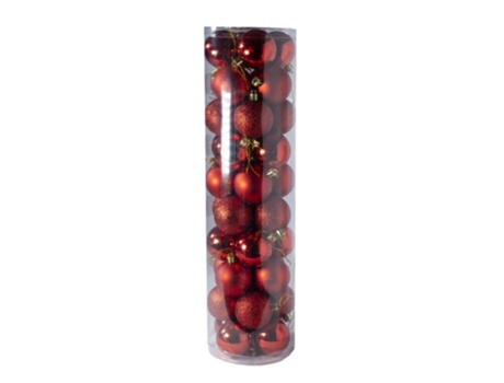Juego de 40 adornos de bolas de Navidad bolas colgantes 5cm para decoración de árbol de Navidad Rojo 5cm SELEOK