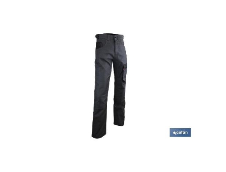 Pantalon trabajo quant 300gms/m gris-negro t-38
