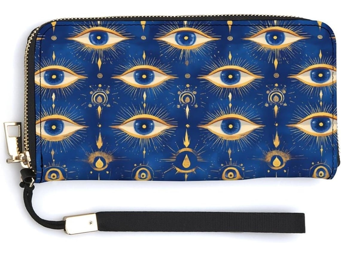 Cartera Cuero Con Cremallera Para Mujer Diseño Estampado
