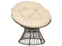 VPMKP - Silla de jardín giratoria Outsunny Papasan Ø97x90 cm con gran cojín de poliéster