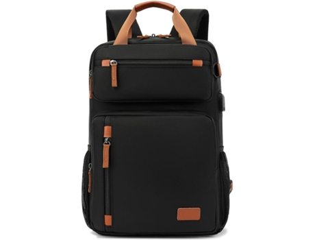 Mochila Multifuncional Mochila para Computadora Portátil Mochila De Viaje De Negocios Mochila Informal con Puerto USB-Negro