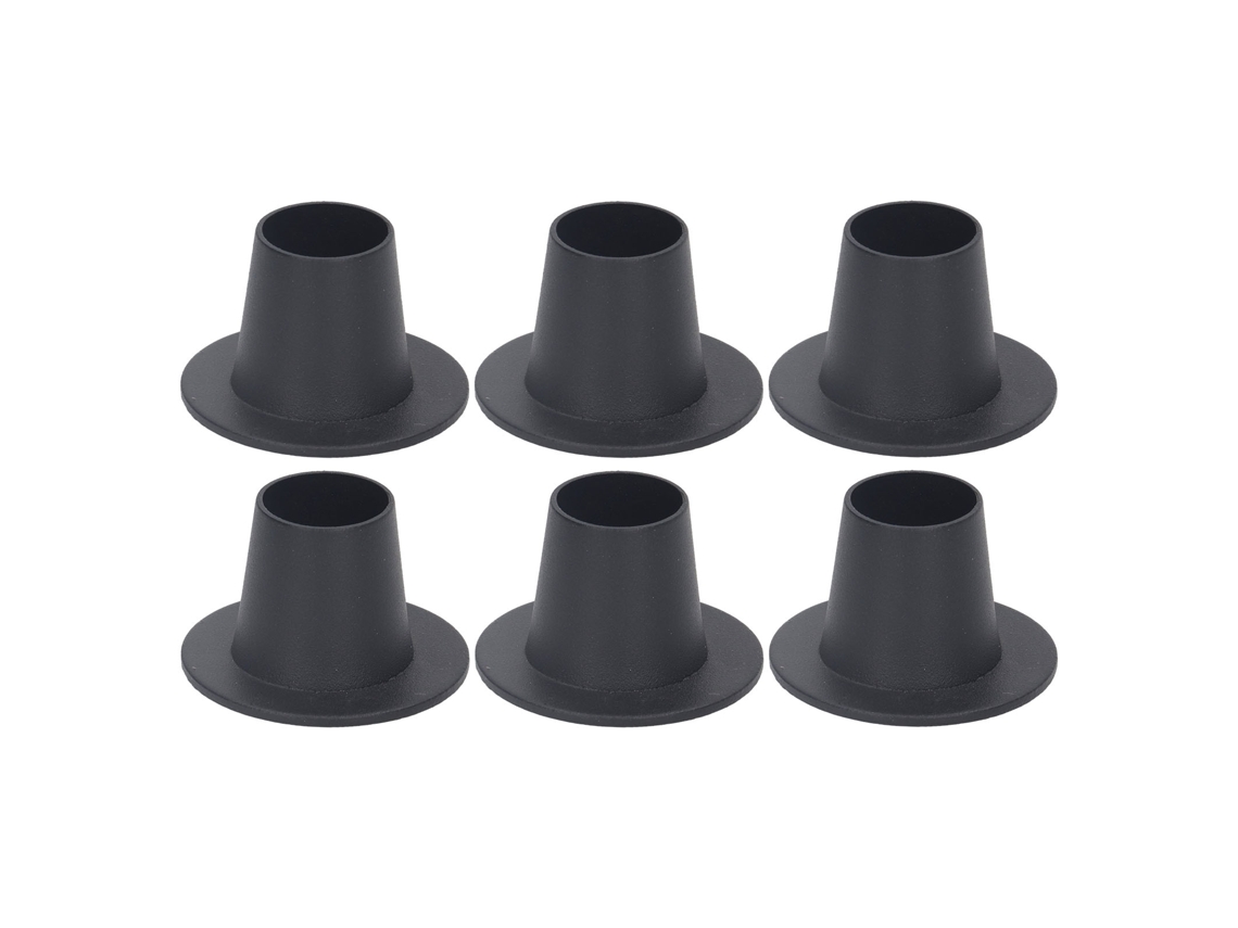 Juego de 6 portavelas cónicos de hierro negro mate