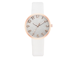 Reloj De Pulsera Analógico De Cuarzo Para Mujer Con Esfera Redonda Blanca.
