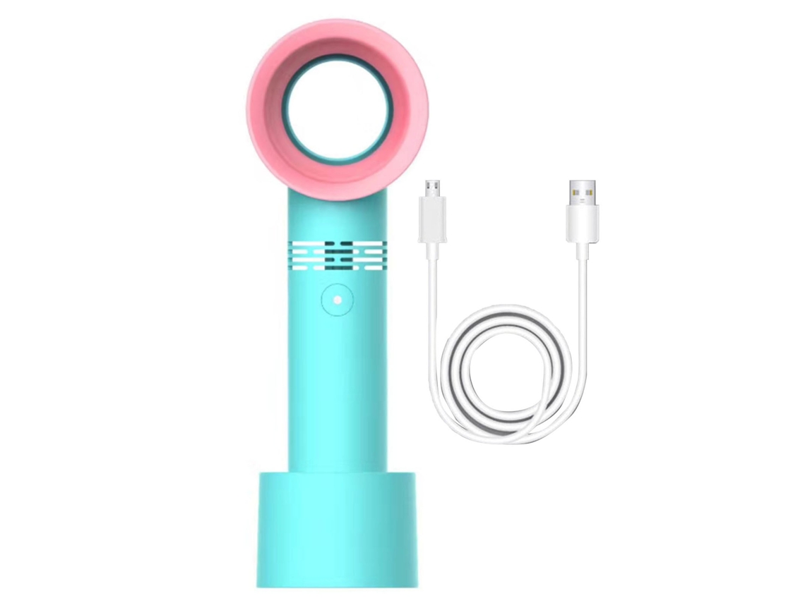 Ventilador Mini Portátil De Mano Sin Aspas Recargable Por Usb Con 3 Velocidades Ajustables Azul