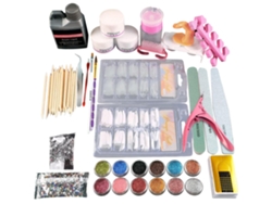 Kit De Uñas Acrílicas Con Polvo, Puentes Y Herramientas Profesionales Para Manicura Y Decoración De Uñas.