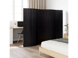 Biombo plegable | Separador de ambientes Ancho 250 cm Alto 165 cm Bambú negro