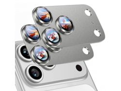 Protector de pantalla Yuysan para iPhone 17 Pro/17 Pro Max, cristal templado + aleación (plateado)