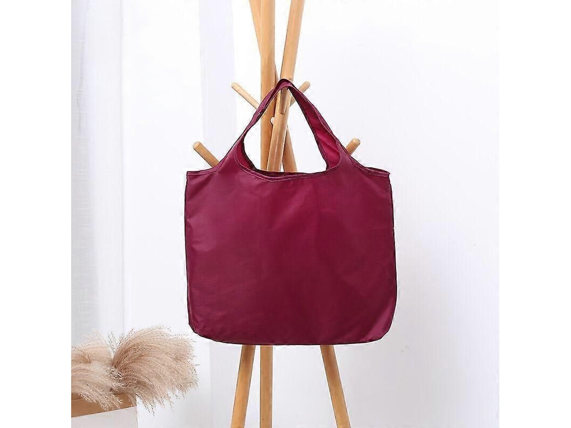 Bolsa de la compra plegable y reutilizable, ecológica, portátil, de gran capacidad, para llevar al hombro o en la mano. Color rojo. GOKOCO