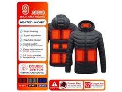 Chaqueta con Calefacción Eléctrica Calefacción USB Hombres Mujeres Ropa con Calefacción Algodón Cálido Invierno-L MIOLOE