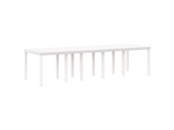 Mesa de jardín blanca 300 x 100 x 73 cm Pata de mimbre MAISON EXCLUSIVE