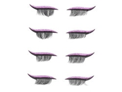 8 pegatinas reutilizables de pestañas postizas moradas para fiestas, carnaval, Halloween y maquillaje diario.