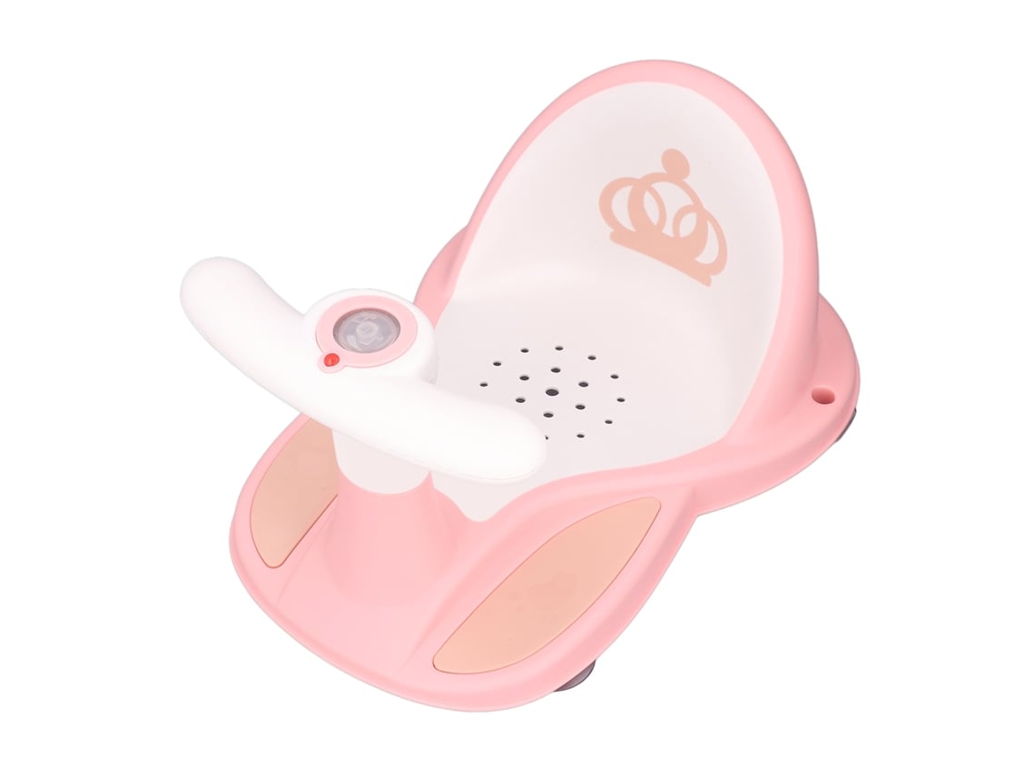 Assento De Banho Infantil Anti-derrpante Com Música Portátil Sentar/deitar Rosa Pp/tpe