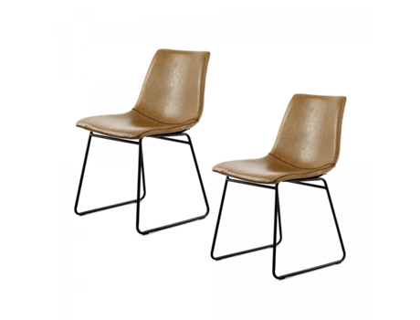 Silla LOT DE 2 ALA Beige 56x48