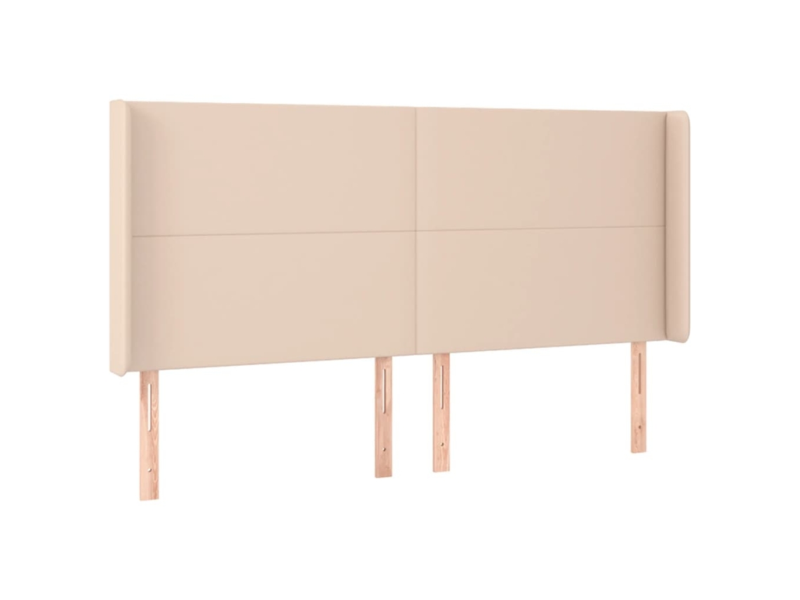 Maison Exclusive - Cabecero Con Orejas Cuero Sintético Capuchino 183x16x118/128 Cm