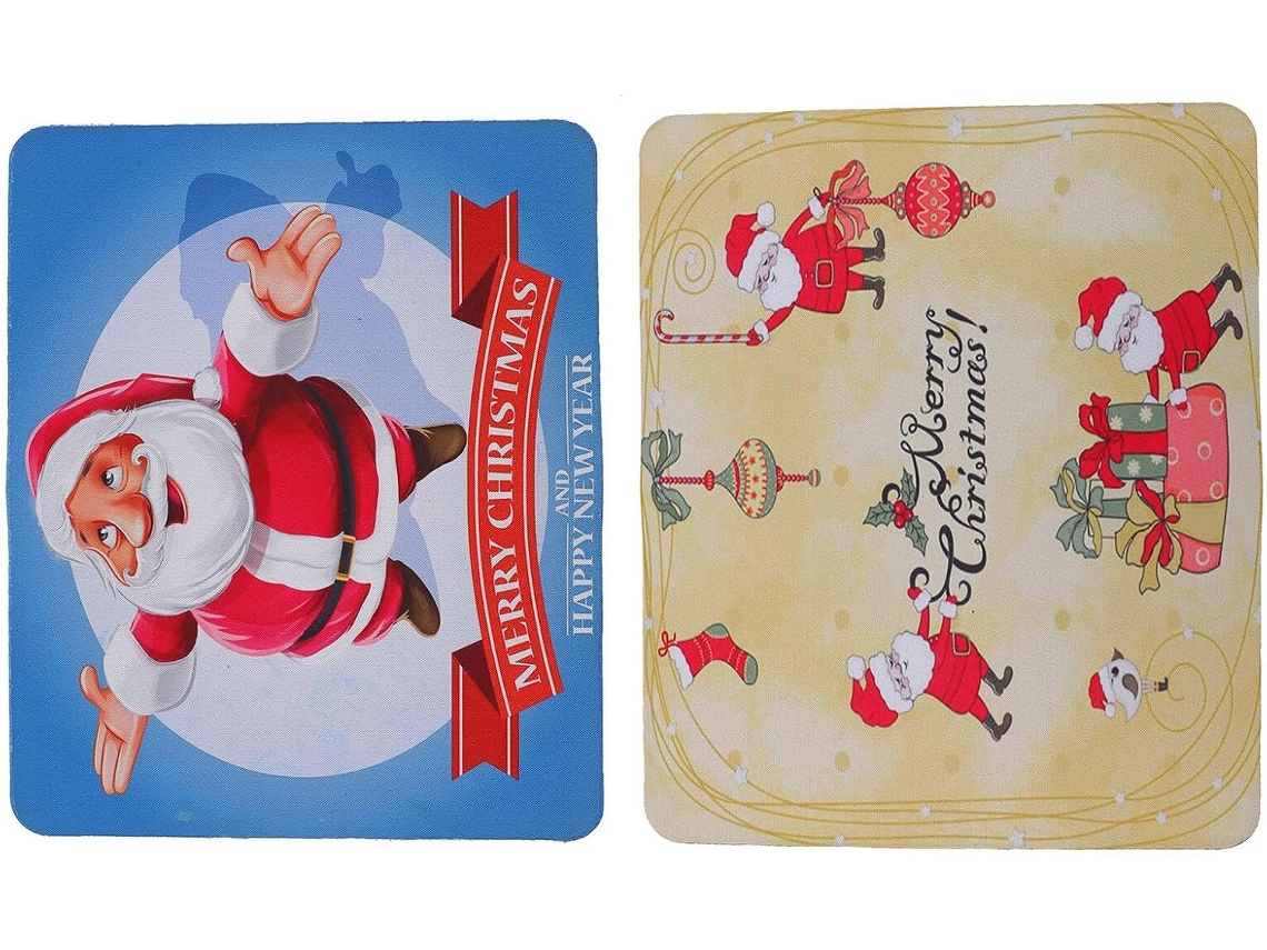 2 Piezas Alfombrillas Para Mouse Con Patrón Navideño Tapetes De Escritorio Antideslizantes Accesorios Festivos Para Oficina Y Hogar Reg