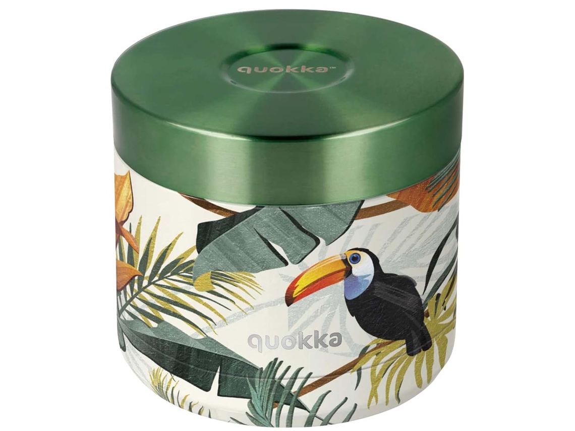Recipiente para alimentos QUOKKA Whim de 600 ml con estampado tropical verde