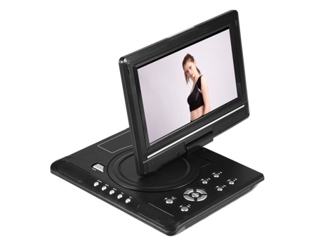 HURRISE Reproductor de Dvd Giratorio de 9 Pulgadas Lcd Widescreen Reproductor de Video Dvd Portátil Radio Fm Almacenamiento de Juegos Usb Av Cd Vid...