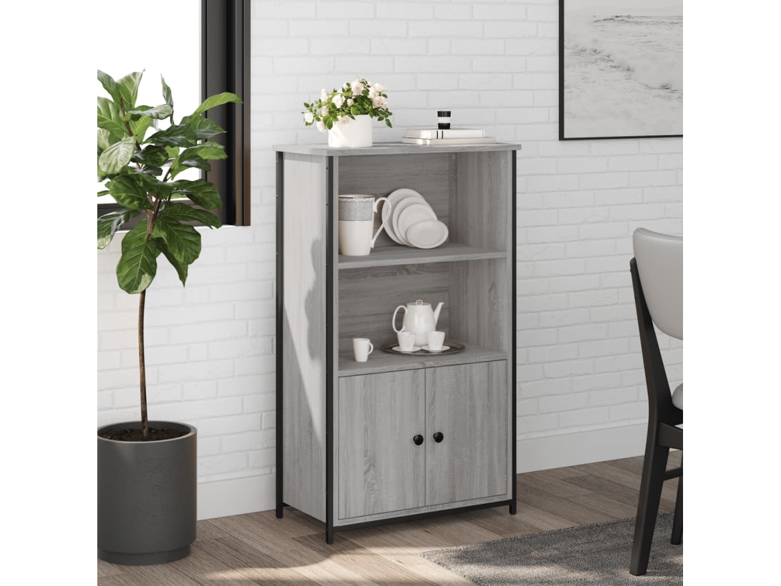 Aparador Alto Madera De Ingeniería Gris Sonoma 62x32x103,5 Cm