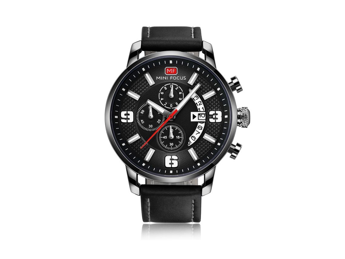 Relógio De Pulso Masculino De Quartzo Com Pulseira De Couro Pu Simples Dial Redondo Branco