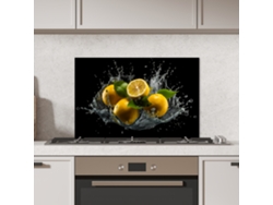 Panel antisalpicaduras de cocina Limón - Fruta - Amarillo - Negro 60x40 cm