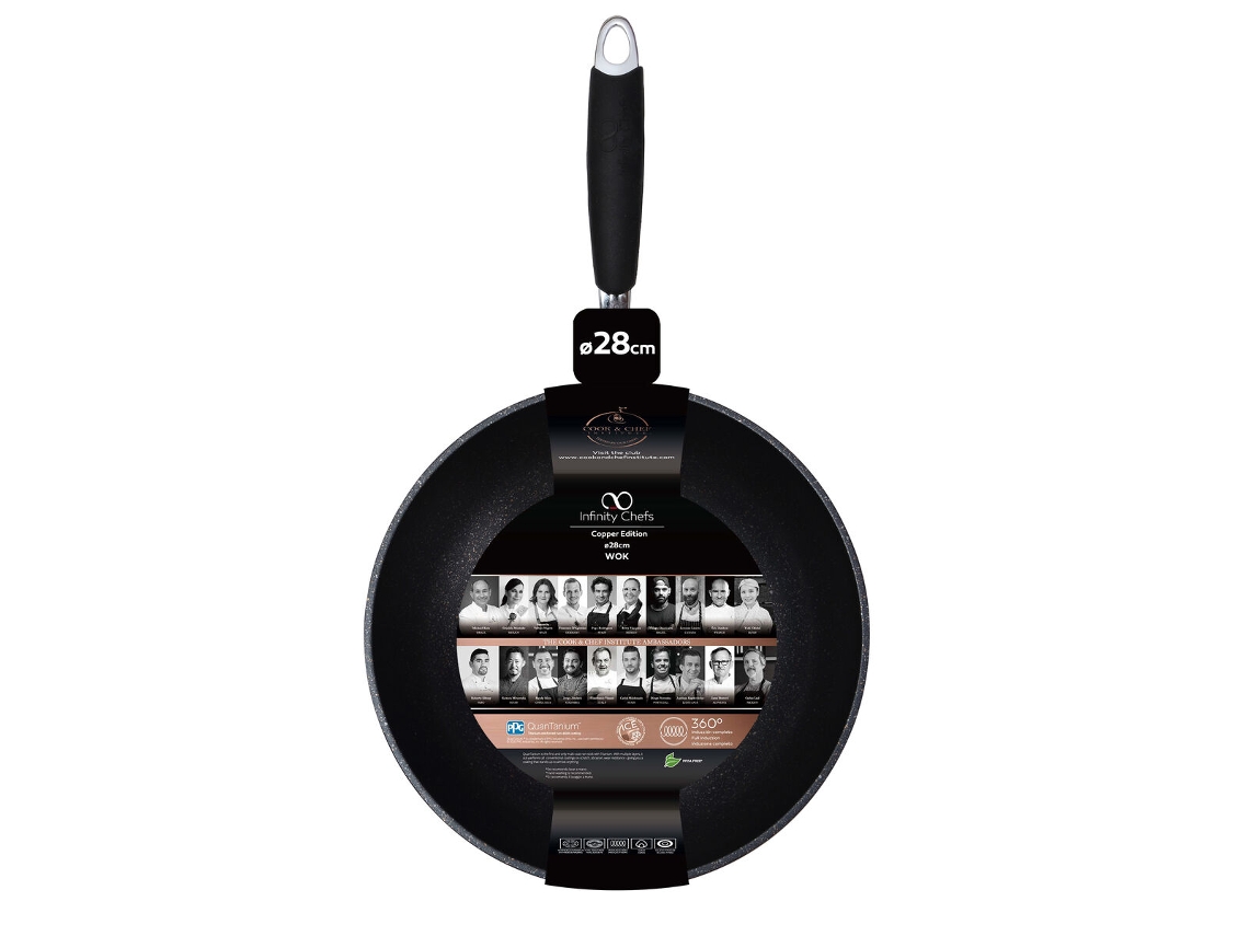 Sartén Wok INFINITY CHEFS Copper Cobre Aluminio Aluminio Forjado (28 x 8 cm)