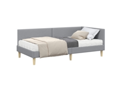 Maison Exclusive - Estructura De Cama Esquina Con Colchón 2 Pcs Gris Claro Tela