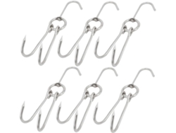Ganchos Para Carne De Acero Inoxidable Plateado, Juego De 6