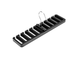 Organizador De Corbatas, Cinturones Y Bufandas Con 10 Compartimentos, Plástico Negro, Para Armario.