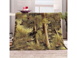 Manta de microfibra con estampado de árbol verde, 150x200cm