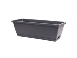 MEOIRUERY Caja de Cultivo Rectangular Gris Oscuro (43x19x15 cm) - Macetas de Plástico para Flores y Verduras, para Balcón y Hogar