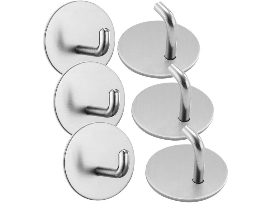 Tiras Adhesivas De Acero Para Colgar Ropa Y Accesorios, 6 Uds, Montaje En Pared - Fácil Instalación Sala