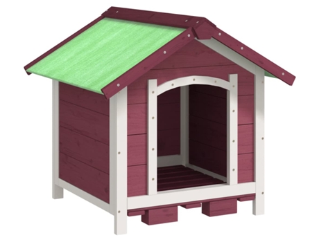 Caseta para perros madera maciza de pino moca (65x65x61,5 cm)