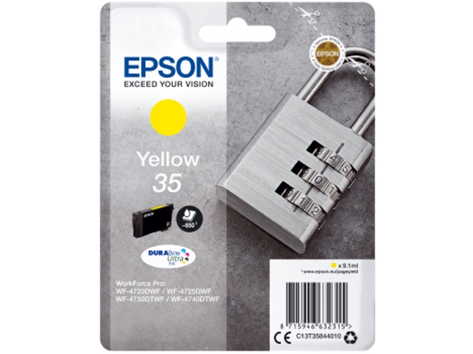 Cartucho de tinta original EPSON 35, Candado 9,1 ml , Amarillo, C13T35844010, T3584