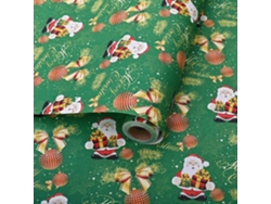 Papel de regalo navideño Chrui para Navidad y fiestas de invierno, 50 cm x 10 m (verde)