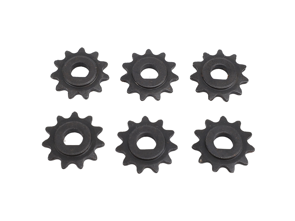 6 Peças Roda Dentes 11t 25h Engrenagem Cadeia Motor Scooter Elétrico Diâmetro Interno 8mm Buraco D